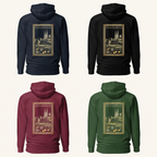 Armagh Heritage Hoodie back print in navy, black, maroon and Irish forest green