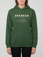 Green hoodie with text on a white background