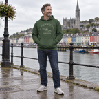 Man wearing the Cork Cobh forest green hoodie in Cobh