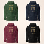 Derry Ferryquay Gate hoodie in forest green, navy, maroon and black