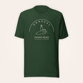 Donegal Fanad Head forest green T-shirt on warm ivory background