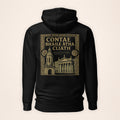 Dublin Heritage Hoodie in black on a warm ivory background