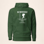Kildare Newbridge forest green hoodie on a warm ivory background