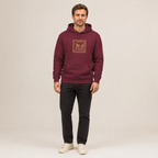 Man wearing the maroon Kilkenny Heritage Hoodie from the front