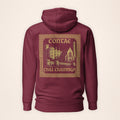 Kilkenny Heritage Hoodie in maroon on a warm ivory background