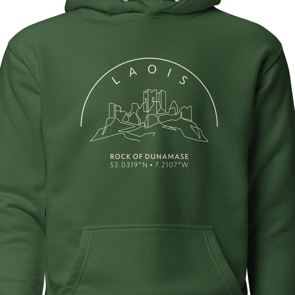 Laois Rock of Dunamase Hoodie – chest artwork detail
