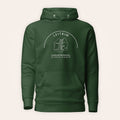 Leitrim Glencar Waterfall Hoodie in Irish Forest Green — front product view