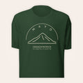 Mayo Croagh Patrick forest green T-shirt on warm ivory background