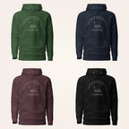 Offaly Clonmacnoise hoodie in forest green navy maroon and black