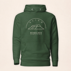Sligo Benbulben hoodie cover, forest green on warm ivory