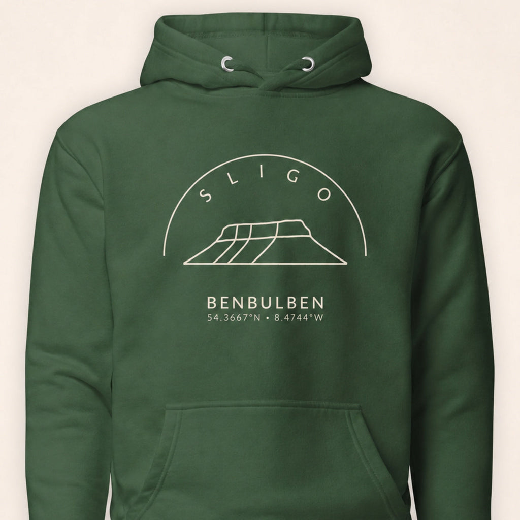 Sligo Benbulben hoodie chest design detail