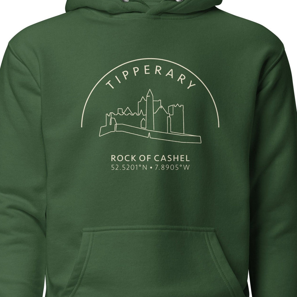 Tipperary Rock of Cashel hoodie chest design detail